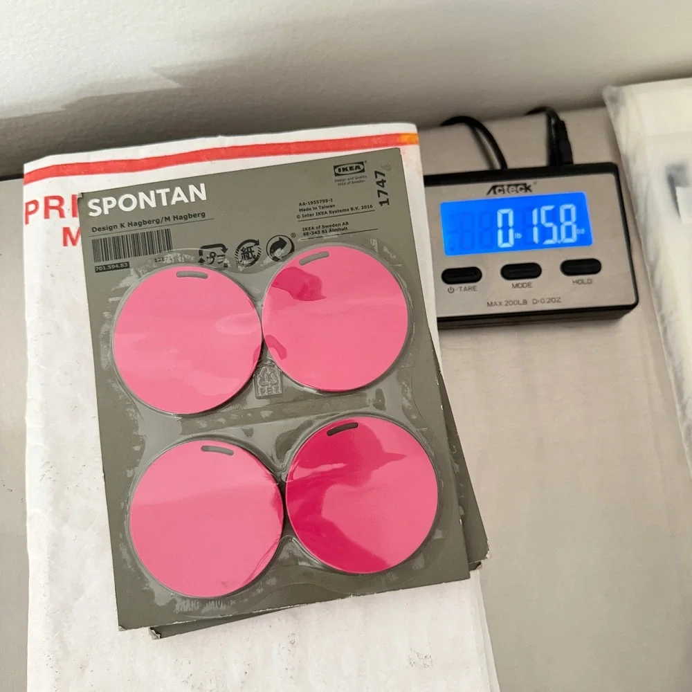 IKEA SPONTAN Round Magnetic Hook 4 Pack Pink Design K Hagberg 70159483 NEW